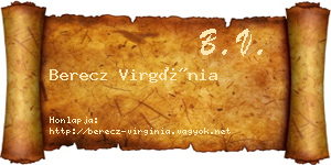 Berecz Virgínia névjegykártya